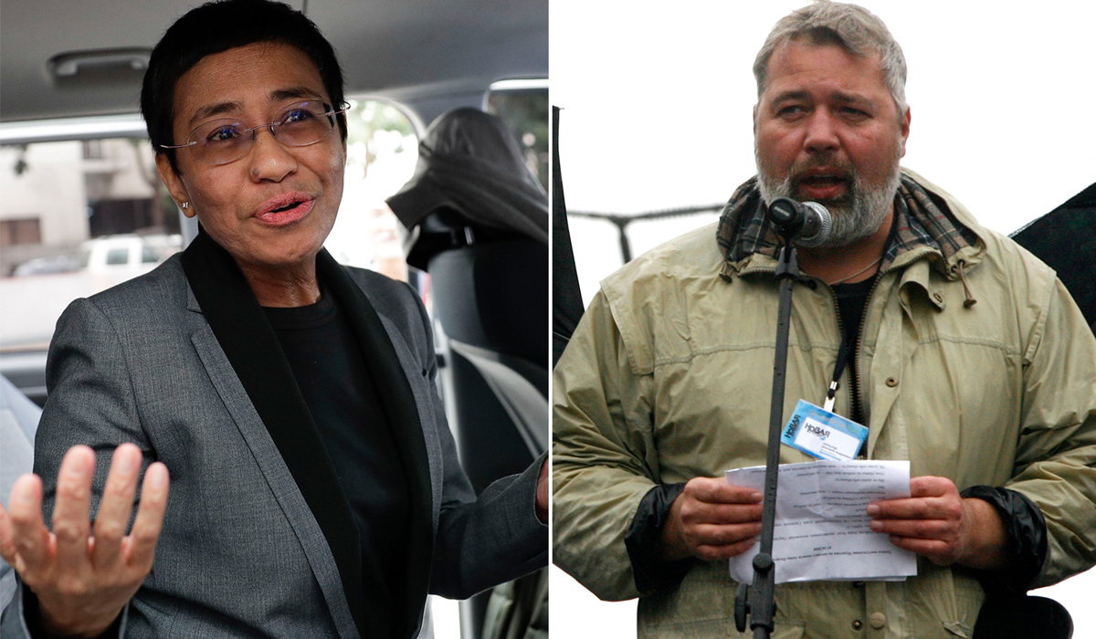 Journalists Maria Ressa and Dmitry Muratov